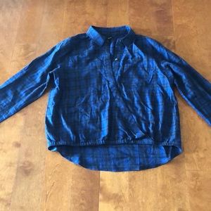 Wrap front, plaid blouse - Madewell, size medium